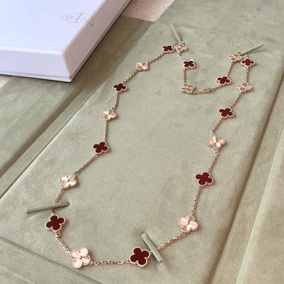 [Lora-Jewelry] COLLIER CORNALINE LASER 20 MOTIFS TRÈFLE