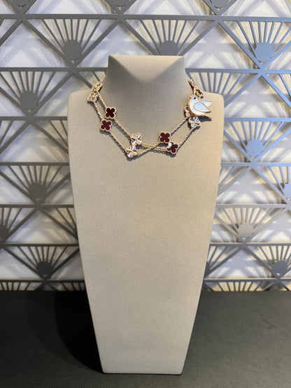 [Lora-Jewelry] COLLIER CORNALINE LASER 20 MOTIFS TRÈFLE