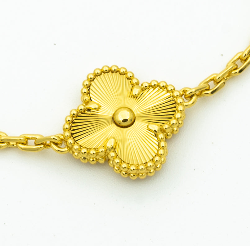 [Lora-Jewelry]CLOVER BRACELET 5 MOTIFS GOLD DIAMOND