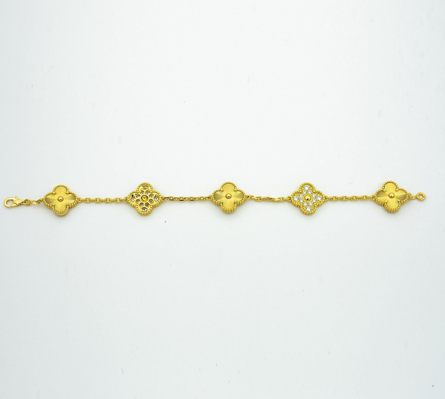 [Lora-Jewelry]CLOVER BRACELET 5 MOTIFS GOLD DIAMOND
