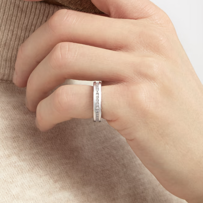 [Lora-Jewelry]ZERO 1 ONE-BAND PAVED DIAMONDS ON THE SPIRAL RING