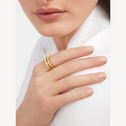 [Lora-Jewelry]ZERO 1 ONE-BAND WITH OPENWORK LOGO SPIRAL RING