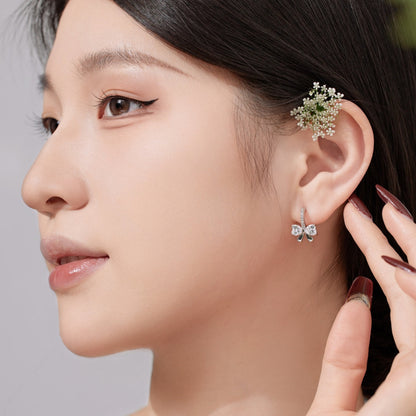 [Lora-Jewelry] Boucles d'oreilles exquises avec un design de nœud en forme de cœur