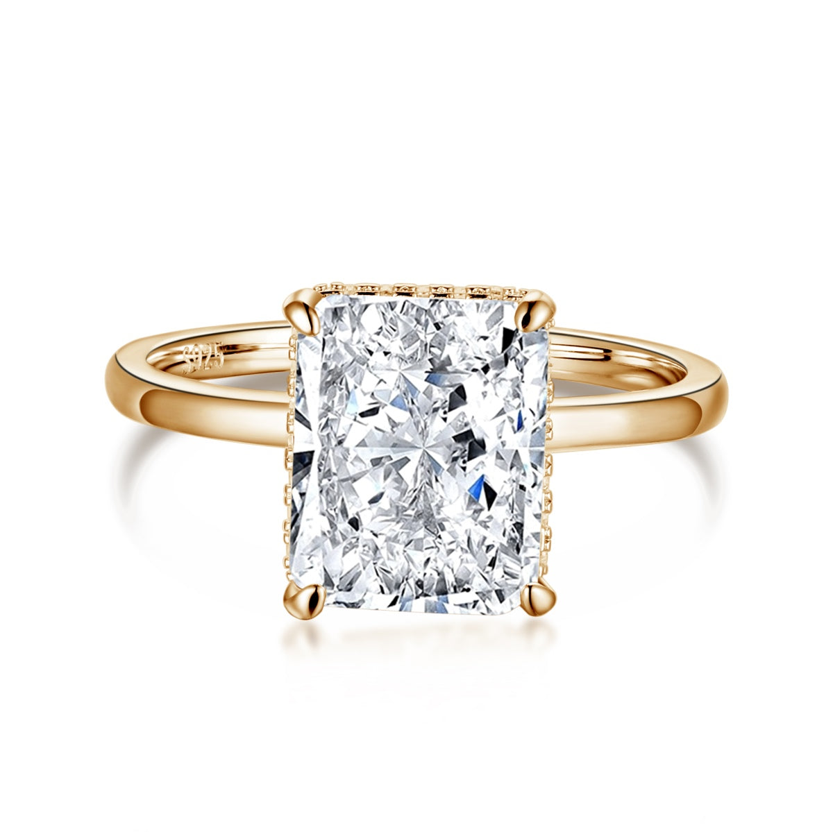 [Lora-Jewelry] Bague de banquet ornée de 4,0 carats, taille radiand enchanteresse