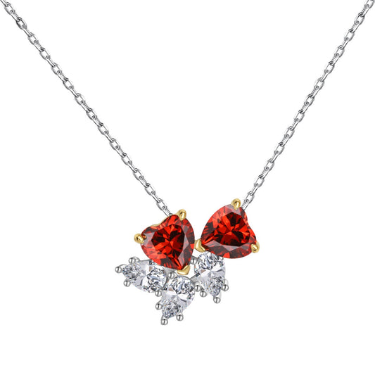 [Lora-Jewelry] Collier délicat en forme de cœur rouge