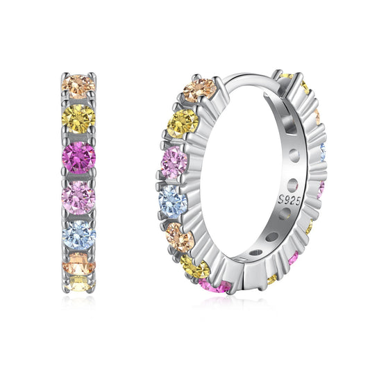 [Lora-Jewelry]Boucles d'oreilles rondes colorées et rayonnantes