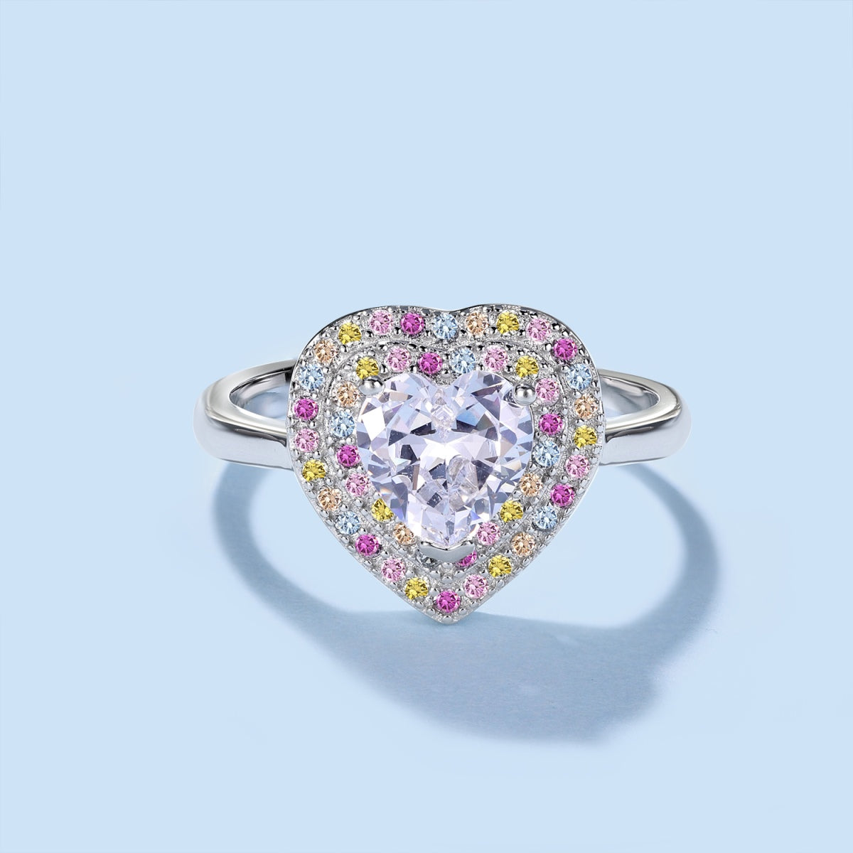 [Lora-Jewelry] Bague de mariage délicate et éclatante en forme de cœur