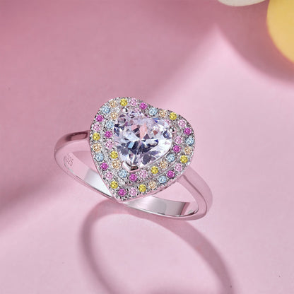[Lora-Jewelry] Bague de mariage délicate et éclatante en forme de cœur