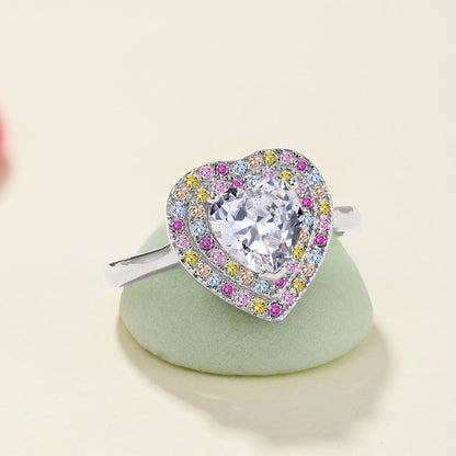 [Lora-Jewelry] Bague de mariage délicate et éclatante en forme de cœur