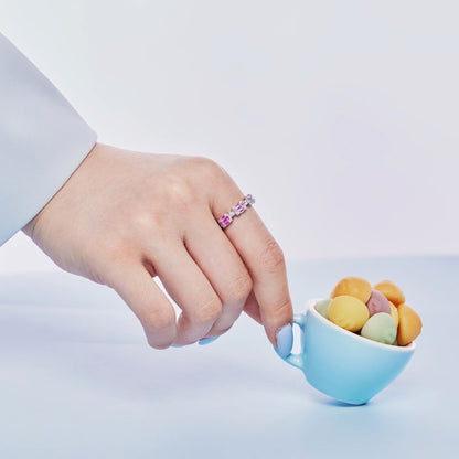 [Lora-Jewelry]ユニークなカラフルなエメラルドカットのパーティーリング