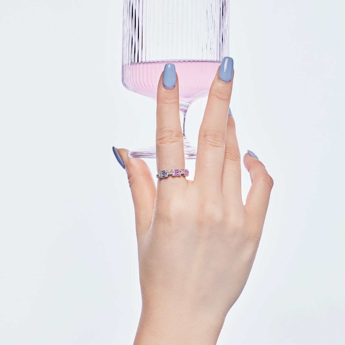 [Lora-Jewelry]ユニークなカラフルなエメラルドカットのパーティーリング