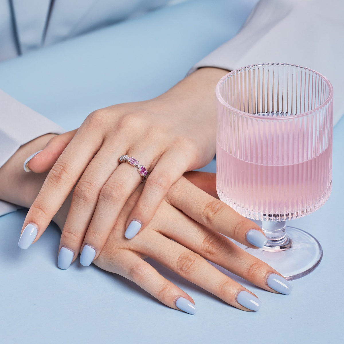 [Lora-Jewelry]ユニークなカラフルなエメラルドカットのパーティーリング