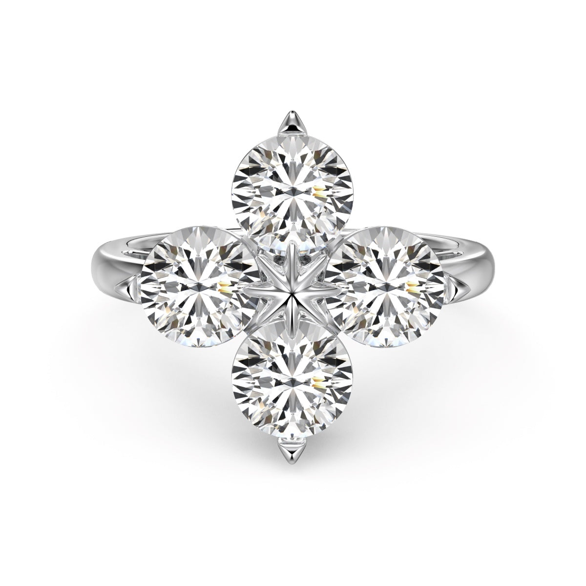 [Lora-Jewelry] Bague trèfle à quatre feuilles et étoile à huit branches