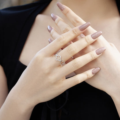 [Lora-Jewelry] Bague creuse en forme de trèfle à quatre feuilles