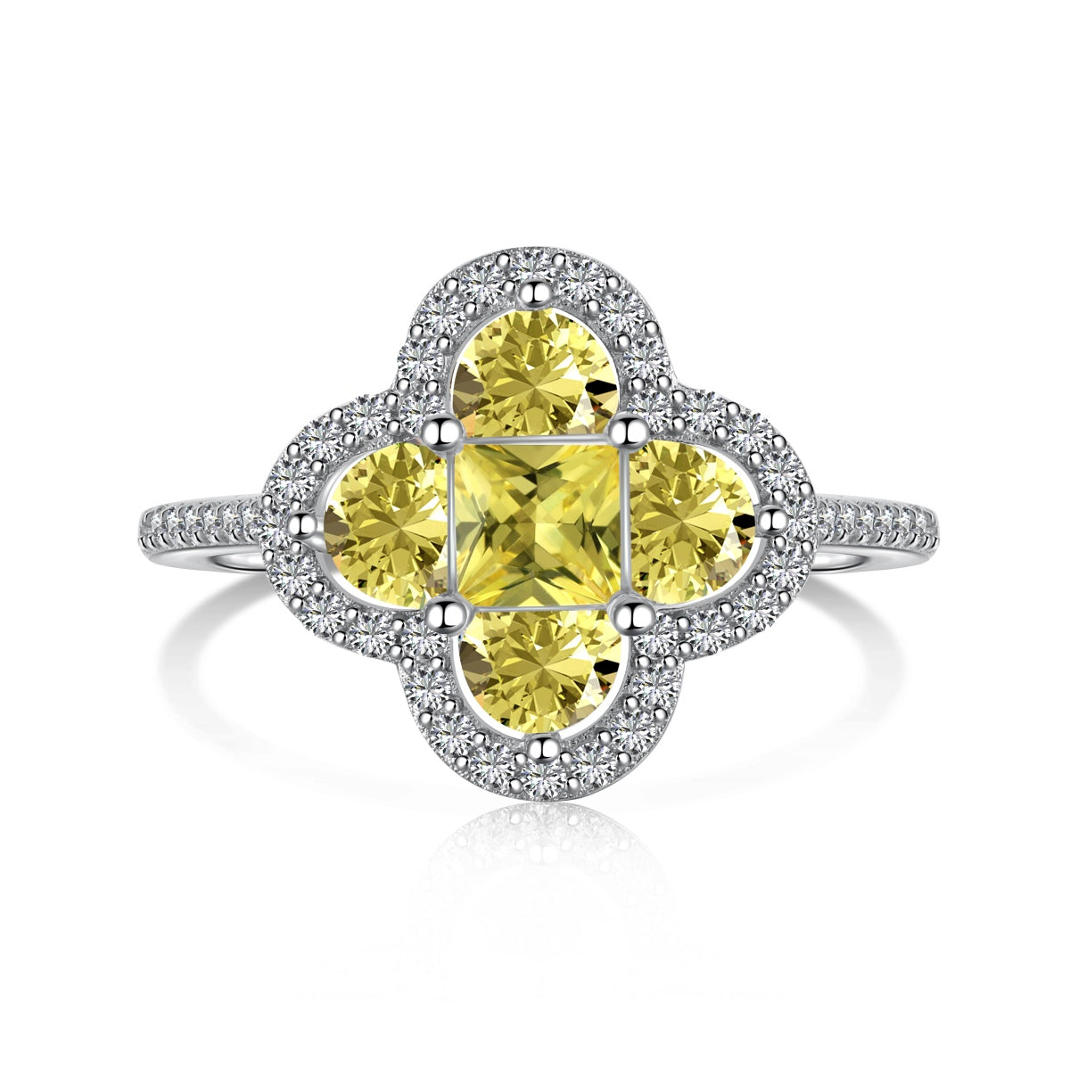 [Lora-Jewelry] Bague de banquet luxueuse en forme de fleur d'éternité