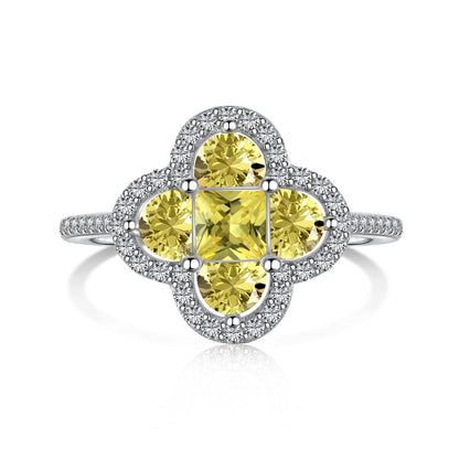 [Lora-Jewelry] Bague de banquet luxueuse en forme de fleur d'éternité