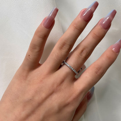 [Lora-Jewelry] Bague quotidienne délicate et scintillante à taille ronde
