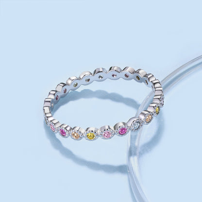 [Lora-Jewelry] Bague quotidienne scintillante et éclatante à taille ronde