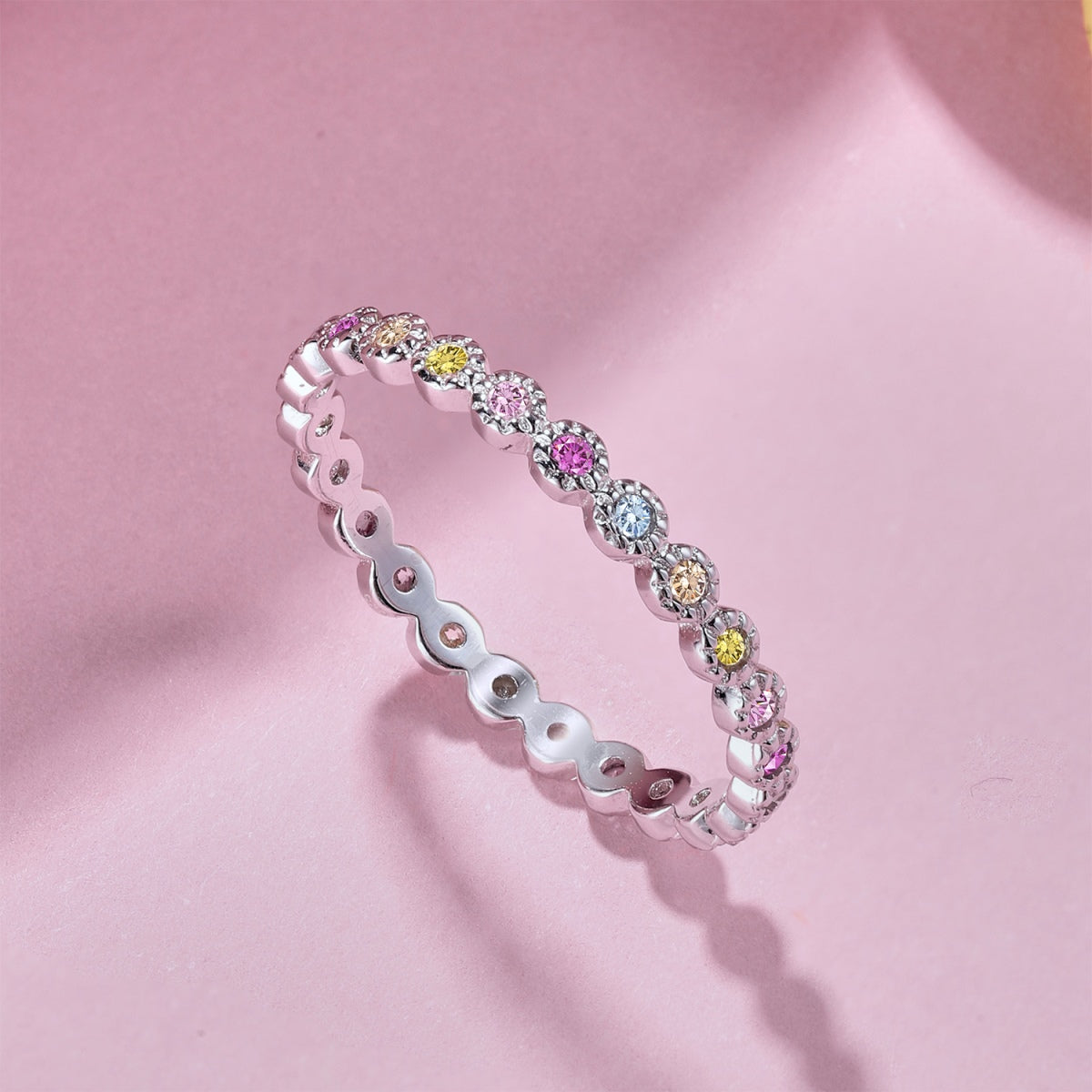 [Lora-Jewelry] Bague quotidienne scintillante et éclatante à taille ronde