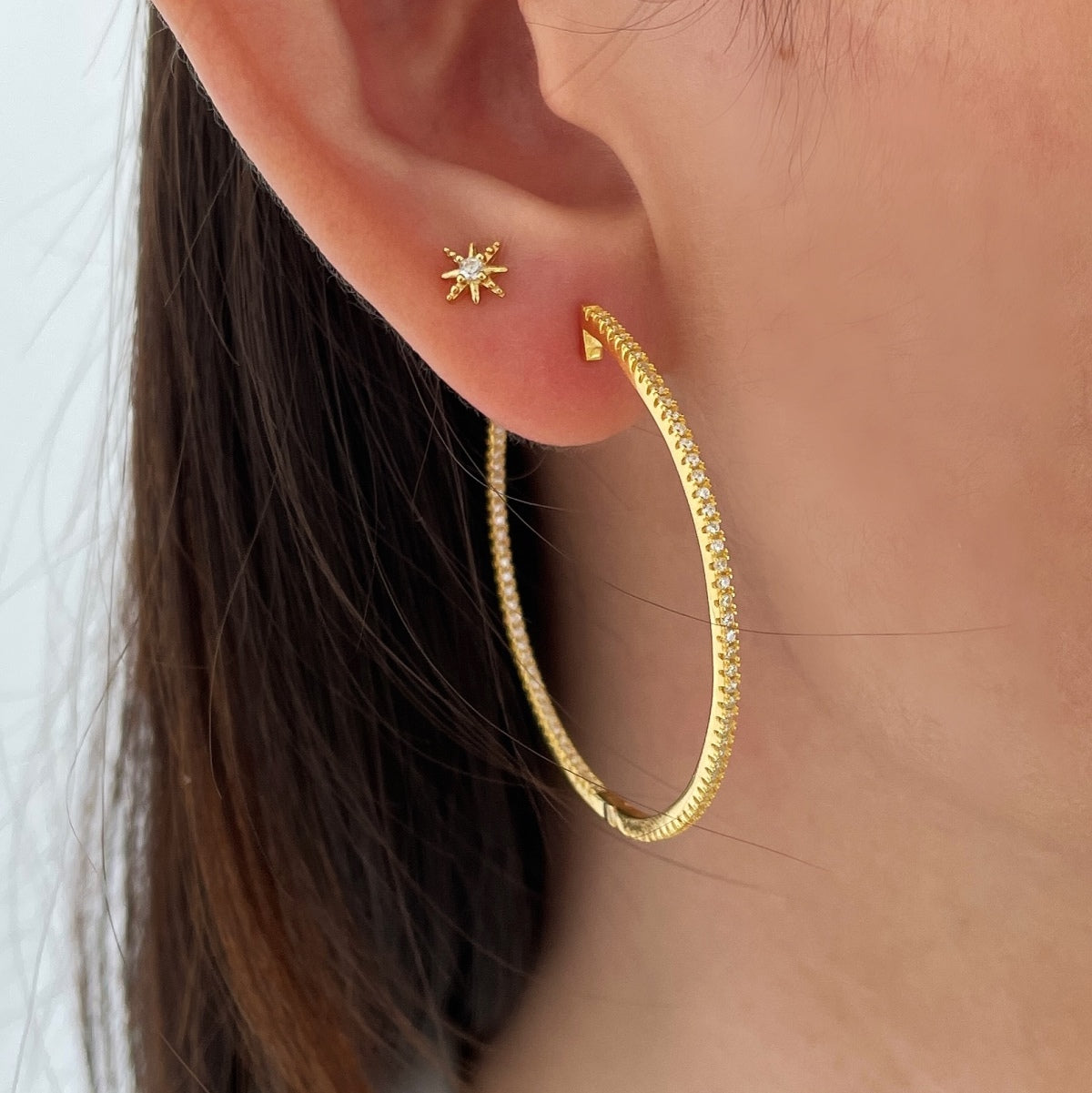 [Lora-Jewelry] Boucles d'oreilles créoles larges et populaires