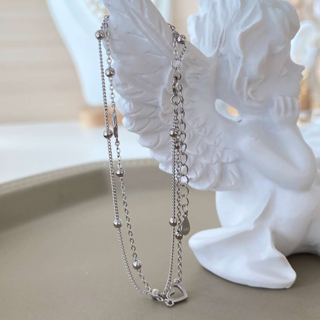 [Lora-Jewelry] Bracelet délicat double couche en forme de cœur