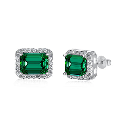 [Lora-Jewelry] Boucles d'oreilles de banquet luxueuses et délicates en taille émeraude
