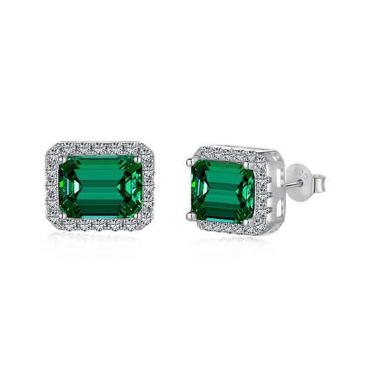 [Lora-Jewelry] Boucles d'oreilles de banquet luxueuses et délicates en taille émeraude