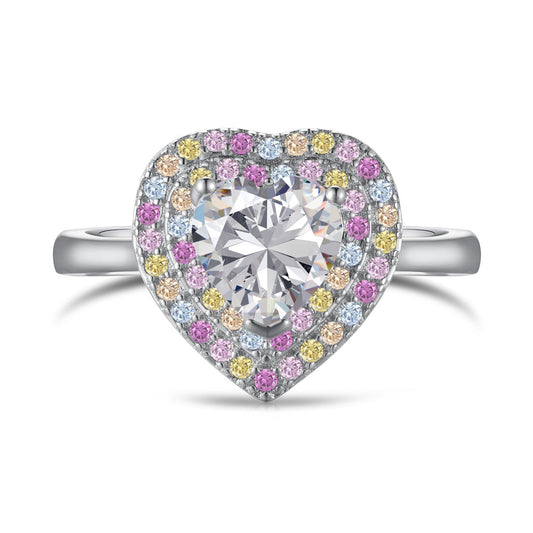 [Lora-Jewelry] Bague de mariage délicate et éclatante en forme de cœur