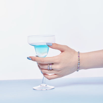 [Lora-Jewelry] Bague quotidienne délicate en émeraude kaléidoscopique