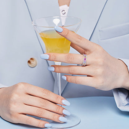 [Lora-Jewelry] Bague quotidienne délicate en émeraude kaléidoscopique