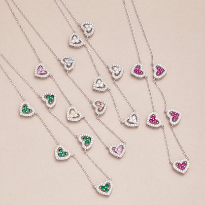 [Lora-Jewelry] Collier scintillant à cinq cœurs