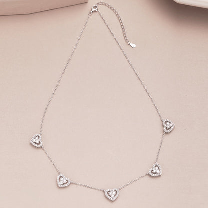[Lora-Jewelry] Collier scintillant à cinq cœurs