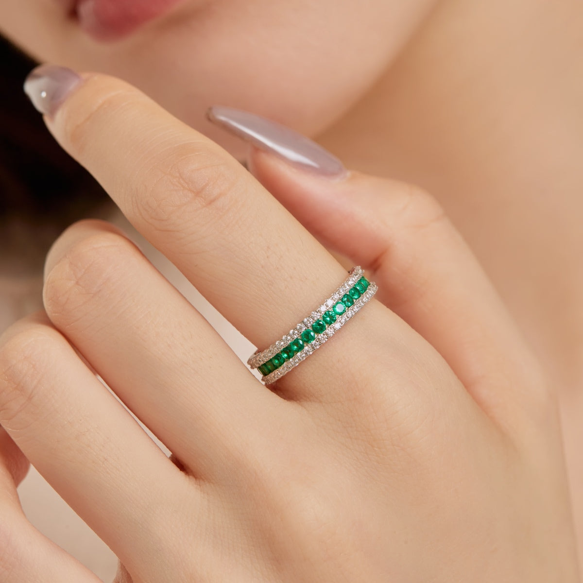 [Lora-Jewelry] Bague quotidienne délicate et colorée à taille ronde