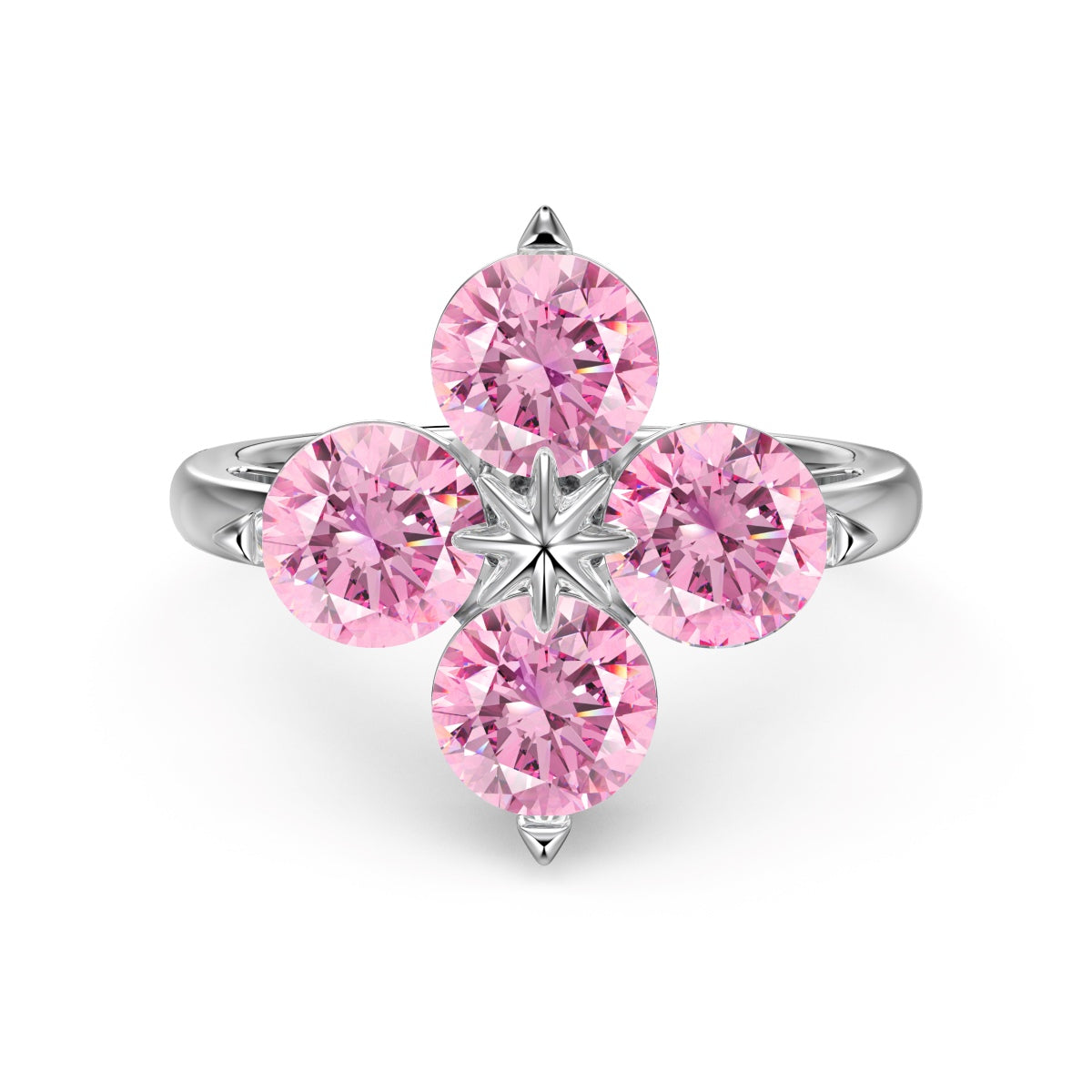 [Lora-Jewelry] Bague trèfle à quatre feuilles et étoile à huit branches