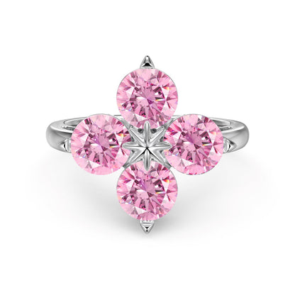 [Lora-Jewelry] Bague trèfle à quatre feuilles et étoile à huit branches