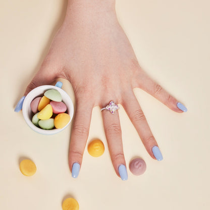 [Lora-Jewelry] Bague de banquet luxueuse en forme de fleur colorée