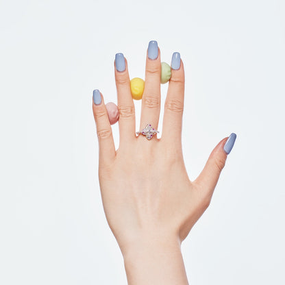 [Lora-Jewelry] Bague de banquet luxueuse en forme de fleur colorée