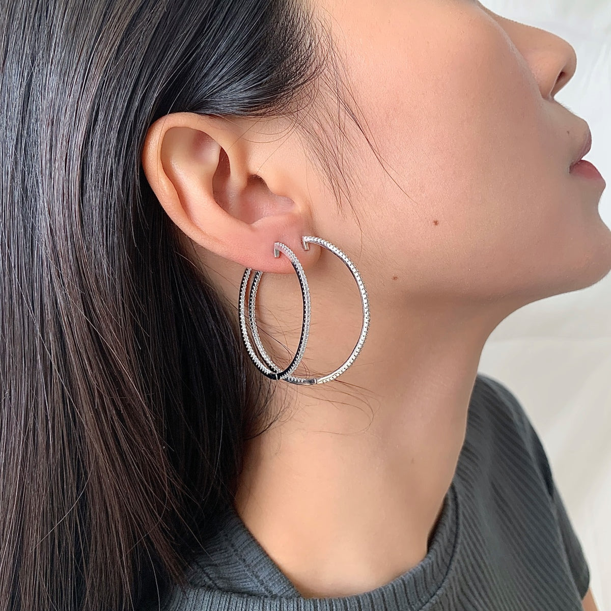 [Lora-Jewelry] Boucles d'oreilles créoles larges et populaires