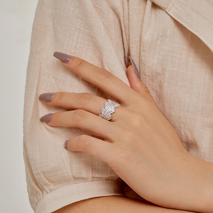 [Lora-Jewelry] Bague quotidienne luxueuse et colorée à taille radiante