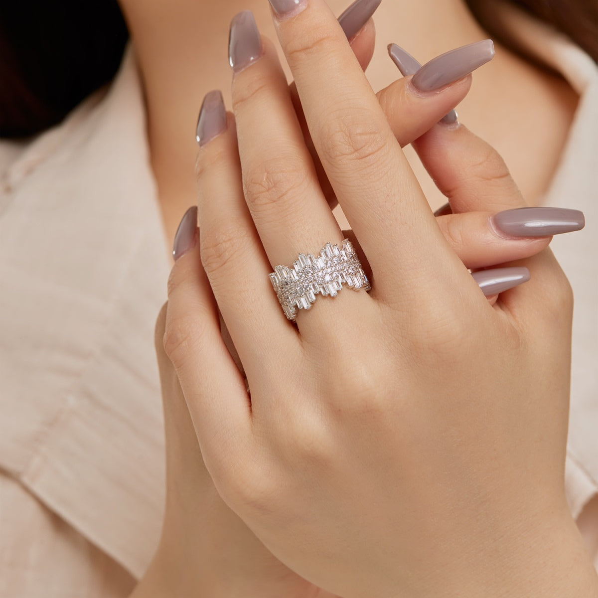 [Lora-Jewelry] Bague quotidienne luxueuse et colorée à taille radiante