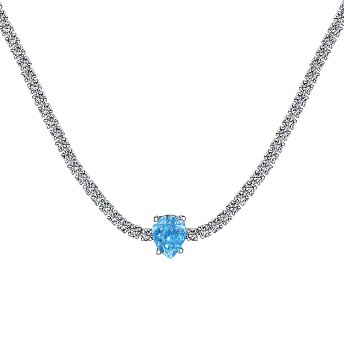 [Lora-Jewelry] Collier tennis unique taille poire de 1,0 carat