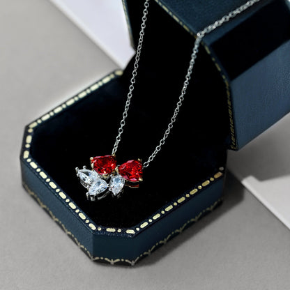 [Lora-Jewelry] Collier délicat en forme de cœur rouge