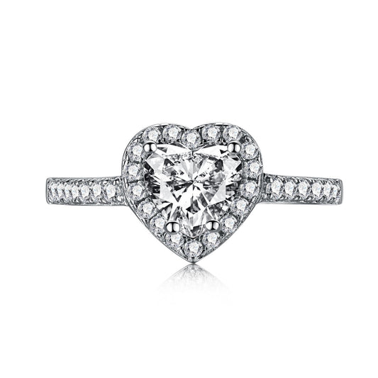 [Lora-Jewelry] Bague d'amour romantique en forme de cœur éclaboussante et éternelle
