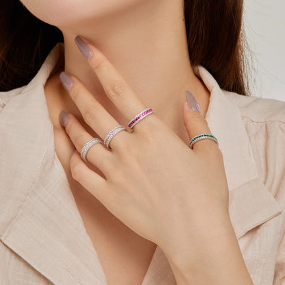 [Lora-Jewelry] Bague quotidienne délicate et colorée à taille ronde