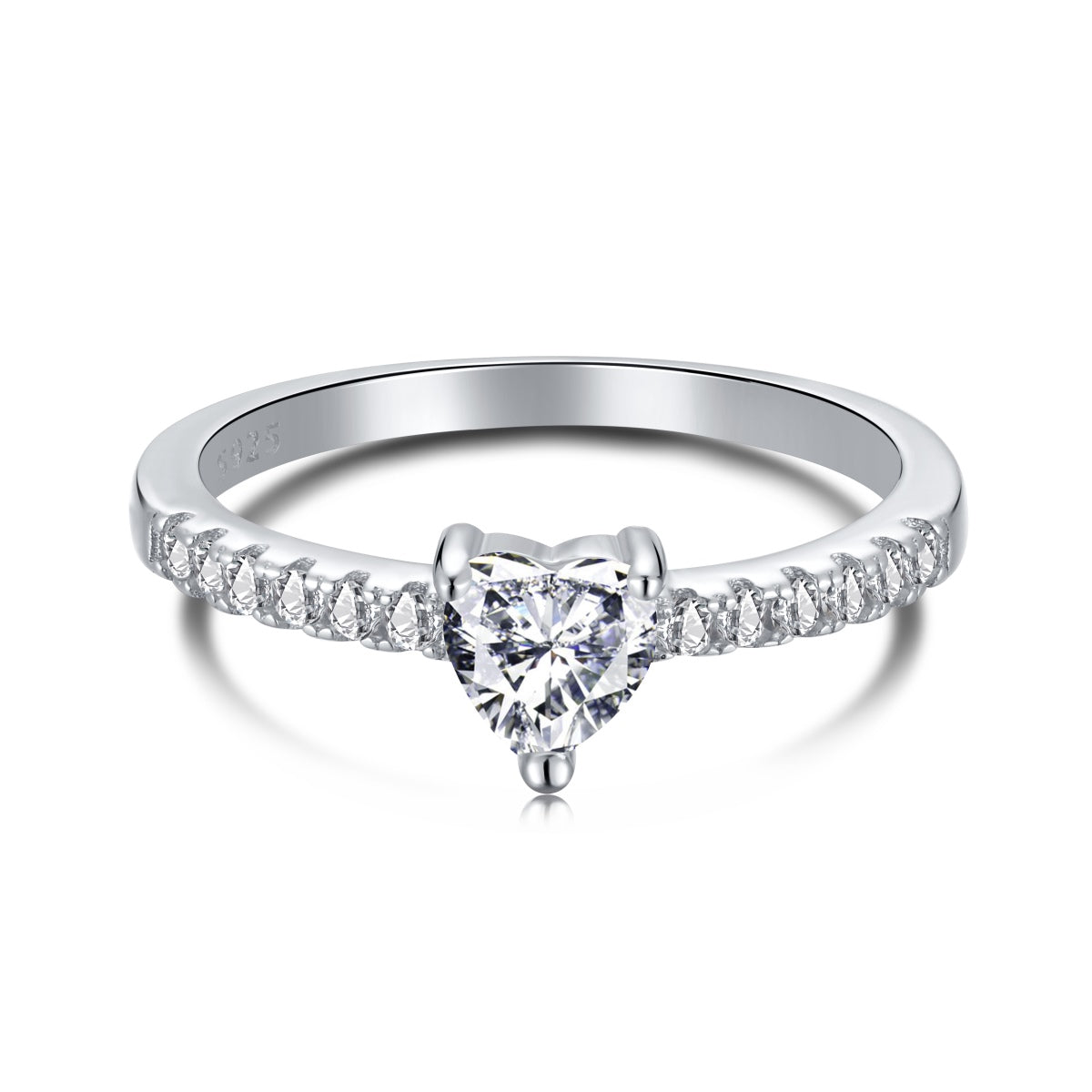[Lora-Jewelry]0.5カラット カラットエタニティ チャーミング ハートシェイプ ラバーリング