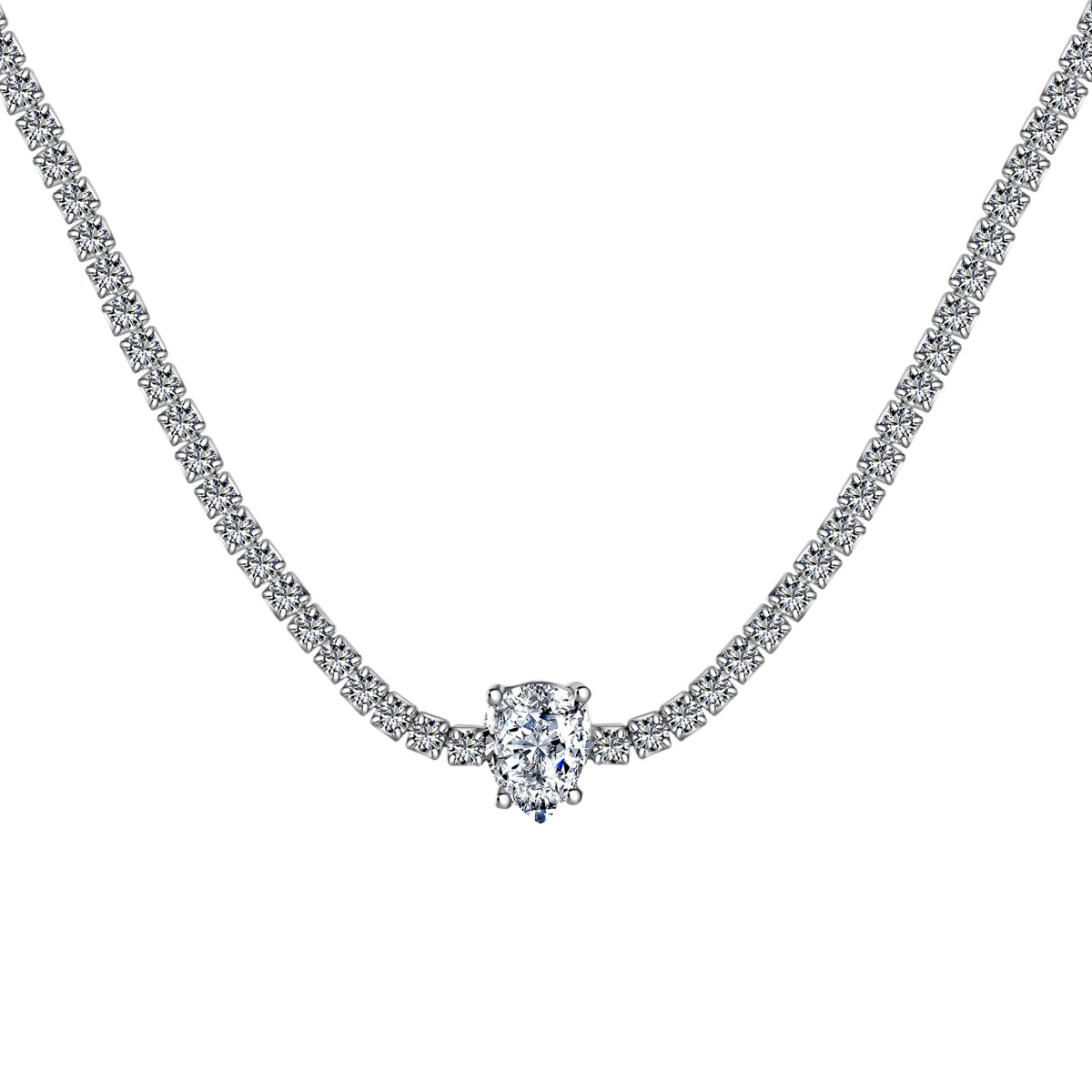 [Lora-Jewelry] Collier tennis unique taille poire de 1,0 carat