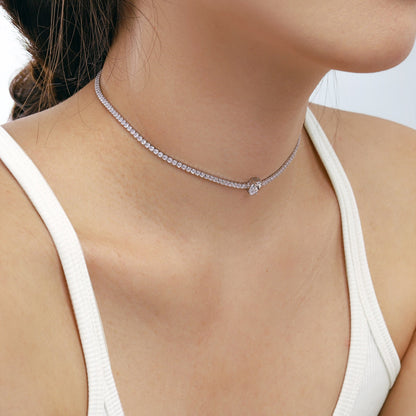 [Lora-Jewelry] Collier tennis unique taille poire de 1,0 carat