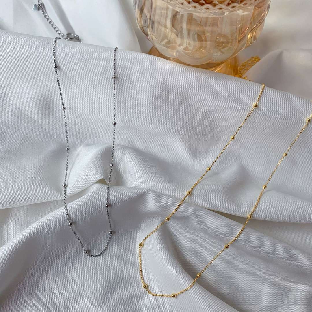 [Lora-Jewelry] Collier simple à petite chaîne de clavicule en perles