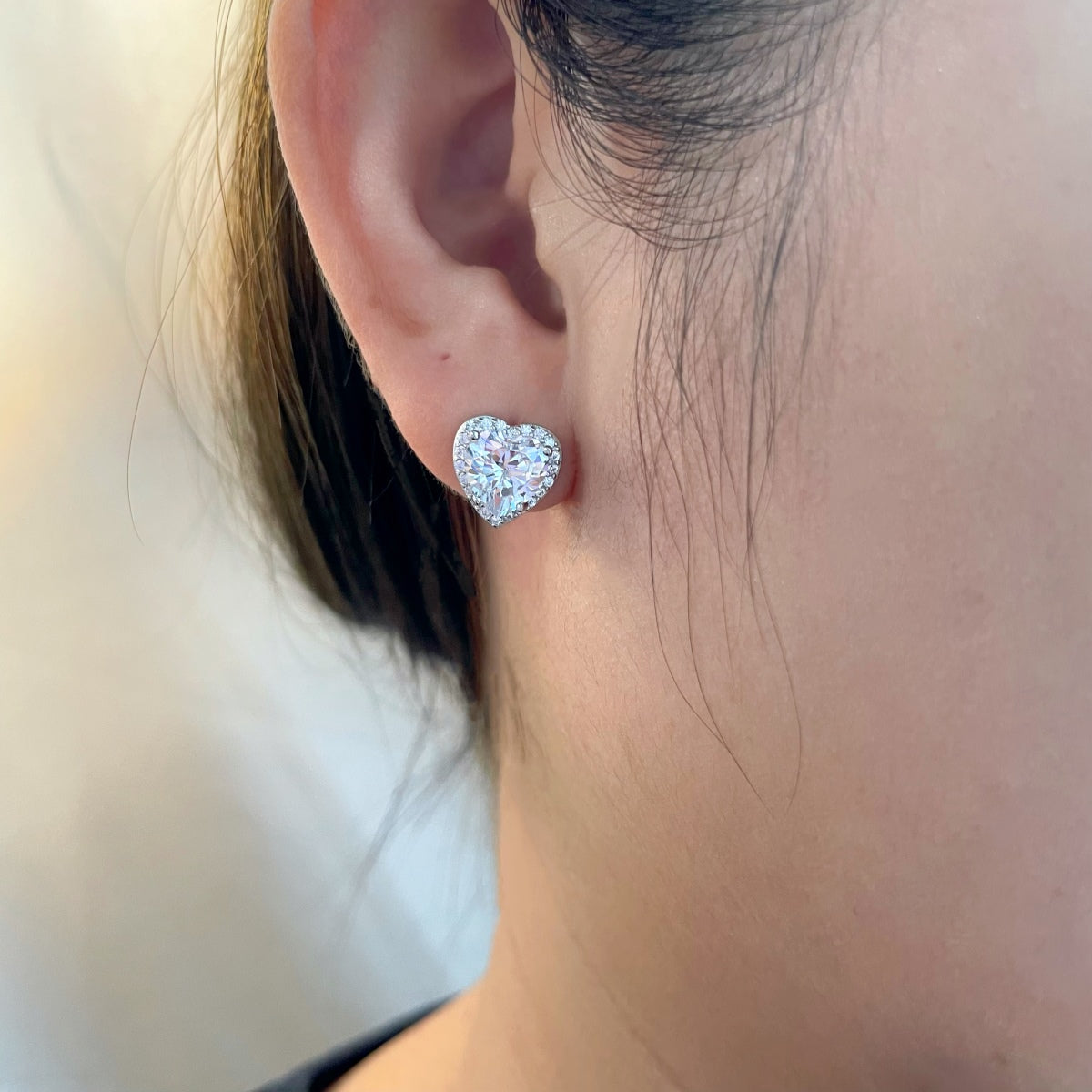 [Lora-Jewelry] Boucles d'oreilles scintillantes en forme de cœur