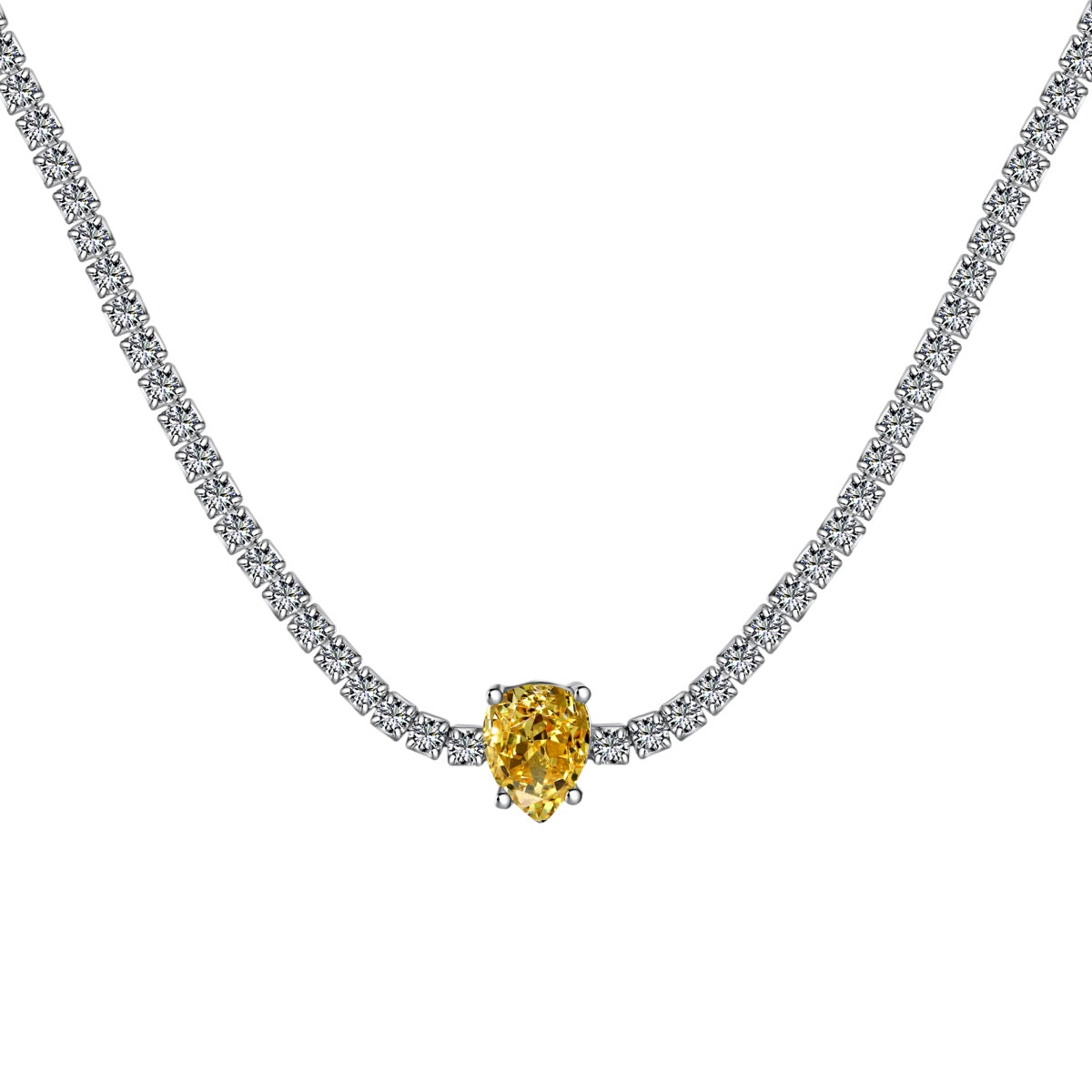 [Lora-Jewelry] Collier tennis unique taille poire de 1,0 carat